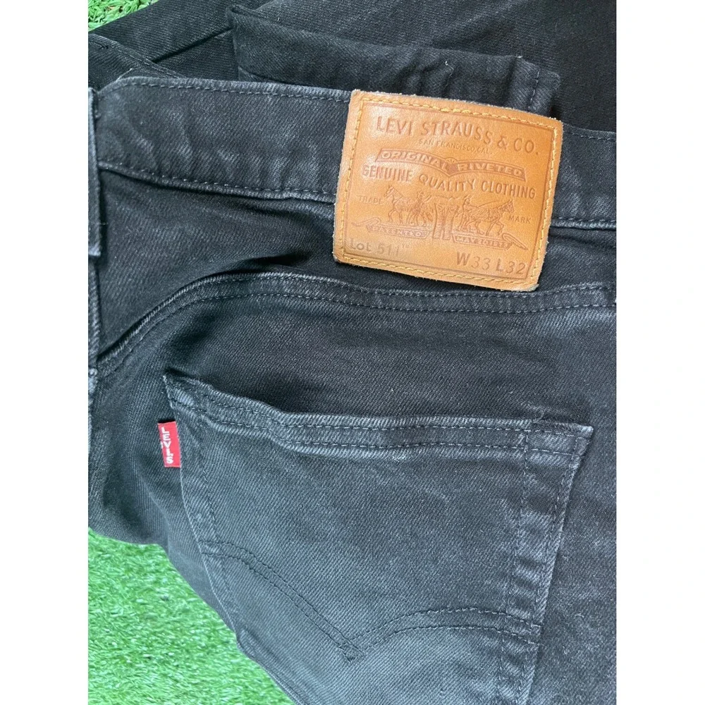 Levis 511 Slim Fit Black Denim Jeans Mens W33 L32 04511-4969